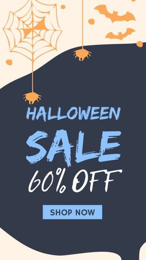 discount, price off, instagram post, Yellow Halloween Sale Shop Now Instagram Story Template