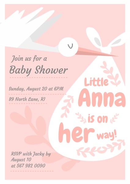 Baby Shower  Cartoon Invitation