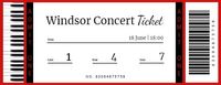 show, performance, musician, White And Black Piano Concert Ticket Template