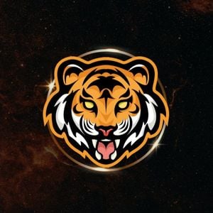 animal, wild, wildlife, Black Yellow Retro Tiger  Gaming Discord Profile Picture Avatar Template