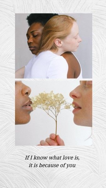 hug, kiss, women, White LGBT Homosexual Love Quote Instagram Story Template