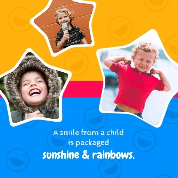 expression, face, kid, Children's Smile Instagram Post Template