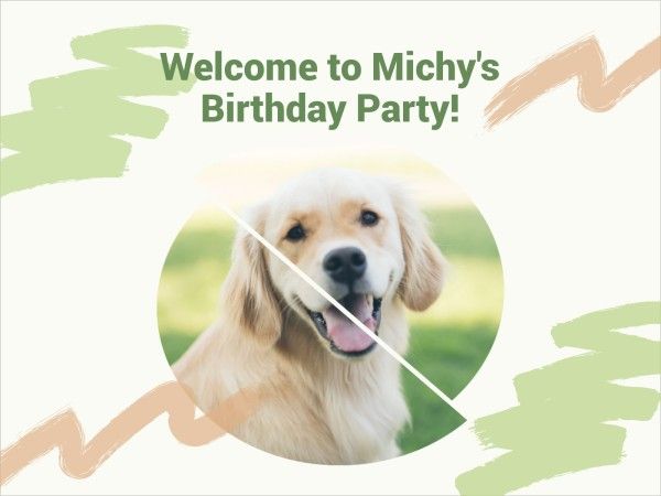 family member, photograph, love, Cute Dog Birthday Photo Collage 4:3 Template