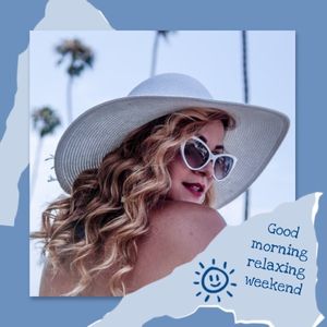 beauty, selfie, life, Blue Fashion Girl Post Instagram Post (Square) Template