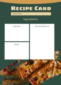 designer, designers, graphic design, Deep Green Abd Yellow Ingredients Boxes Recipe Card Template