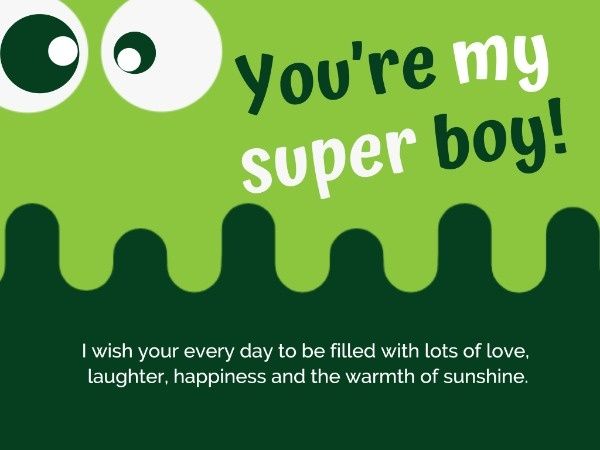 greeting, wishing, wish, Green Birthday Card Template