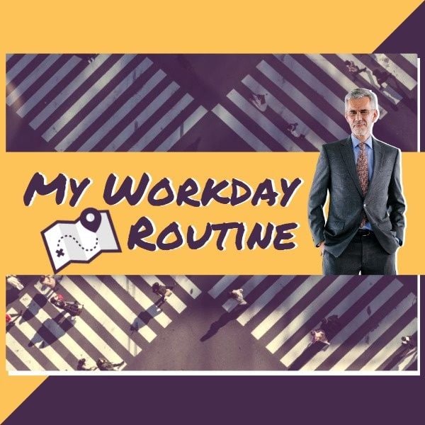 business, youtube, thumbnail, Workday Routine Video Instagram Post Template
