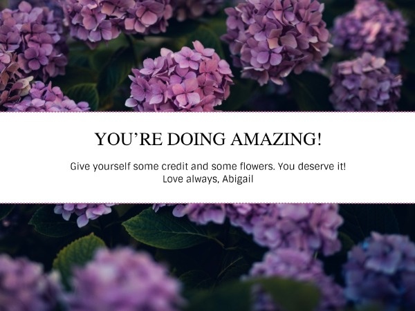 Flower You Are Doing Amazing Card