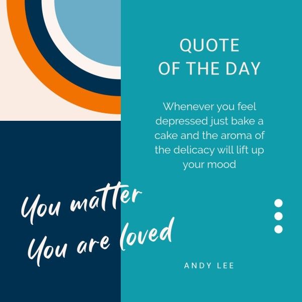 branding, promotion, slogan, Blue Quote About Life Instagram Post Template