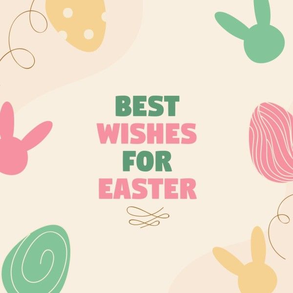 greeting, festival, celebration, Beige Abstract Happy Easter Day Instagram Post Template