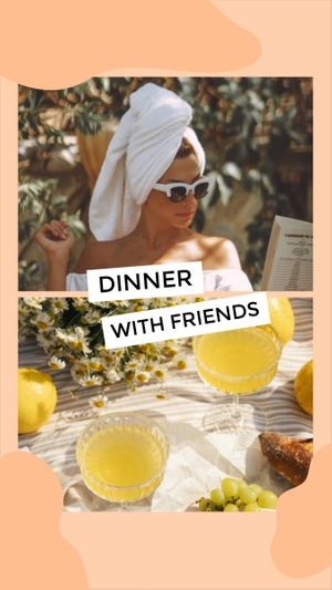 vlog, travel, journey, Happy Dinner With Friends Instagram Story Template