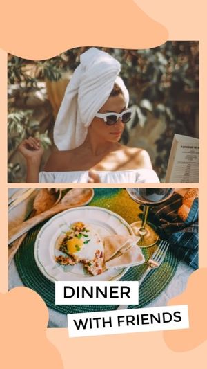 vlog, vloger, lifestyle, Happy Dinner With Friends Instagram Story Template
