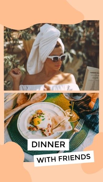 vlog, vloger, lifestyle, Happy Dinner With Friends Instagram Story Template