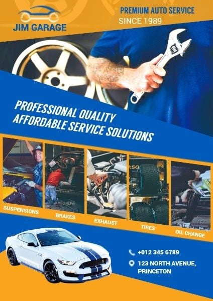 auto, car service, maintenance, Car Garage Poster Template
