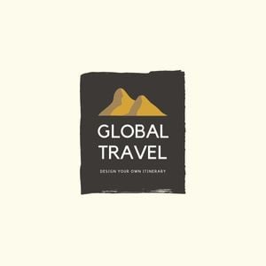 mountain, itinerary, vacation, White Global Travel Logo Template