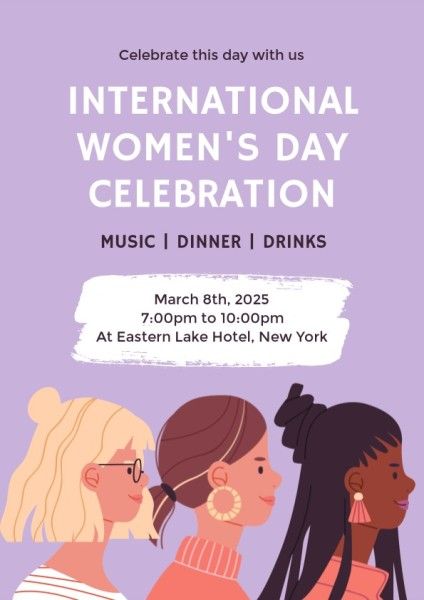 girl power, event, celebrate, International Women's Day Celebration Flyer Template