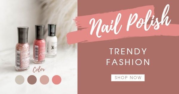 beauty, nail polishes, fashion, Pink Nail Polish Online Sale Facebook Ad Medium Template