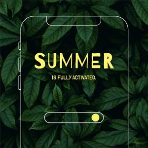 greeting, phone, leaves, Green Minimalist Summer Quote Instagram Post Template
