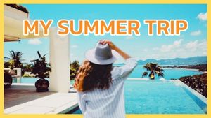 Blue Simple Summer Travel Vlog Youtube Thumbnail