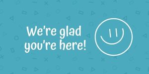 glad, register, online service, Blue Email Welcome Greeting Banner Twitter Post Template