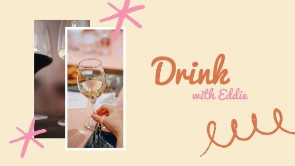 restaurant, dating, love, Pink Drink Wine Youtube Channel Art Template