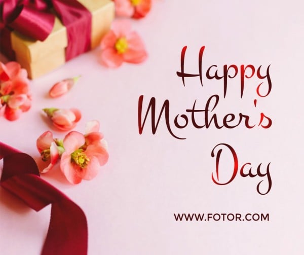 Pink And Red Elegant Mother's Day Greeting Facebook Post