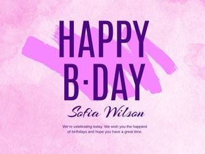 birthday, happy birthday, poster, Pink Happy B Day Card Template