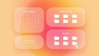 calendar, schedule, modern, Orange Gradient Working Desktop Organizer Desktop Wallpaper Template