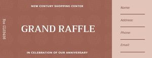 grand raffle, business, coupon, Red Shopping Center Raffle Ticket Template