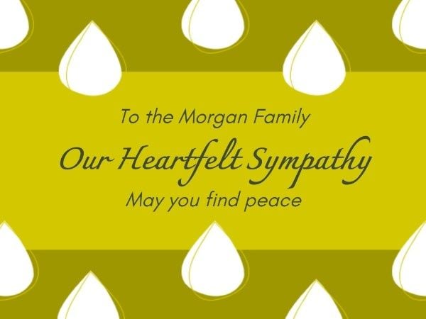 condolence, pray, wishes, Green Sympathy Card Template