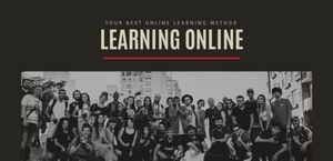 internet, service, business, Vintage Style Black Learning Online Website Template