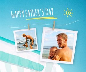 dad, greeting, celebrate, Benzo Blue Happy Father's Day Collage Facebook Post Template
