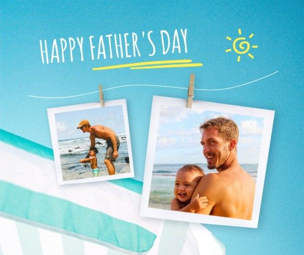 Benzo Blue Happy Father's Day Collage Facebook Post
