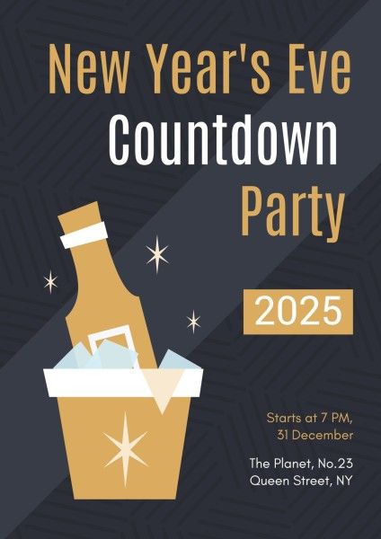 holiday, festival, carnival, New Year's Eve Countdown Party Poster Template