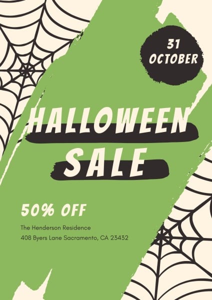 Green Halloween Sale Promotion Poster