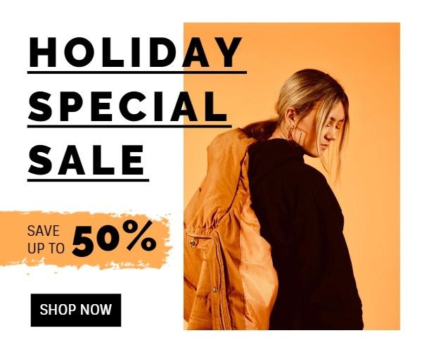 Clothes Store Yellow Holiday Special Sale Medium Rectangle