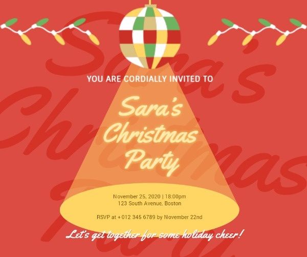 holiday, vacation, celebration, Christmas Party Facebook Post Template