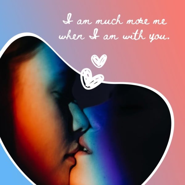 Gradient Couple Valentine Collage Photo Collage (Square) Template