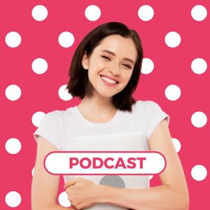 broadcast, talk, talkshow, Red Polka Dots Podcast Cover Template