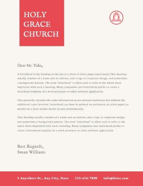 religion, sunday, parish, Yellow Official Church Letter Letterhead Template