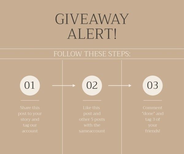 giveaway, promotion, promo, Fashion E-commerce Online Shopping Branding Step By Step Facebook Post Template