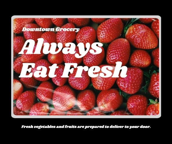 vegetable, fruit, healthy food, Fresh Strawberry Facebook Post Template