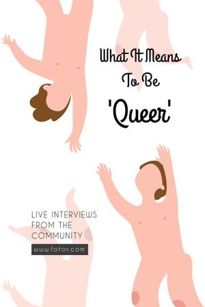 queen, live interview, interviews, Cartoon Queer Illustration Pinterest Post Template