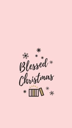 Pink Blessed Christmas Mobile Wallpaper