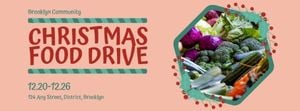 Pink Christmas Food Drive Banner Facebook Cover