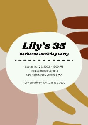 35th Birthday Party Invitation Template And Ideas For Design | Fotor