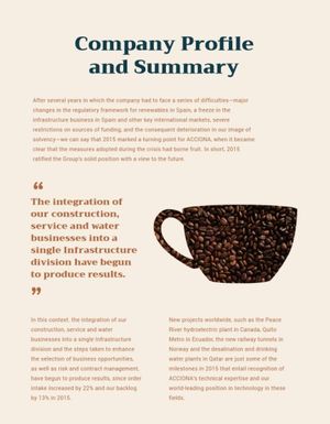 marketing, business, company, Coffee Shop Monthly  Report Template