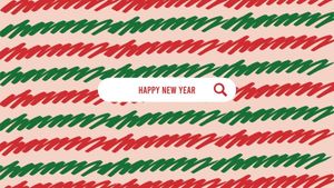 緑と赤のブラシ新年の背景 デスクトップの壁紙