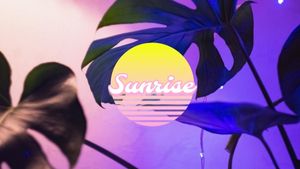 life, water wave, cartoon, Purple Leaves Sunrise Desktop Wallpaper Template