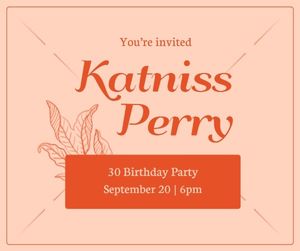 party, anniversary, happy, Pink Floral Girl's Birthday Invitation Facebook Post Template